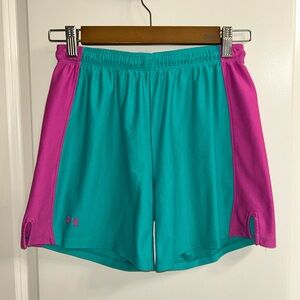 Under Armour Women's Vibrant Teal and Pink Shorts